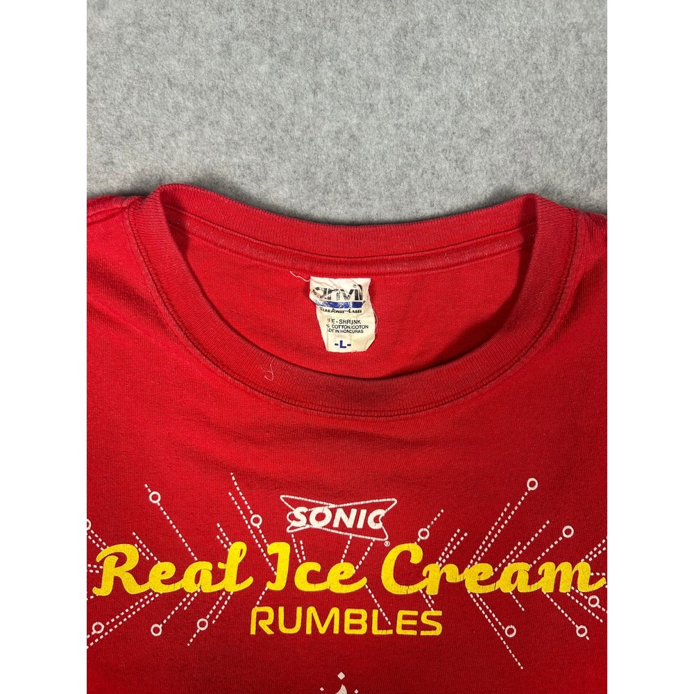 Sonic Drive-In Real Ice Cream Rumbles Graphic Tee Red Promo Size L - Picture 3 of 6